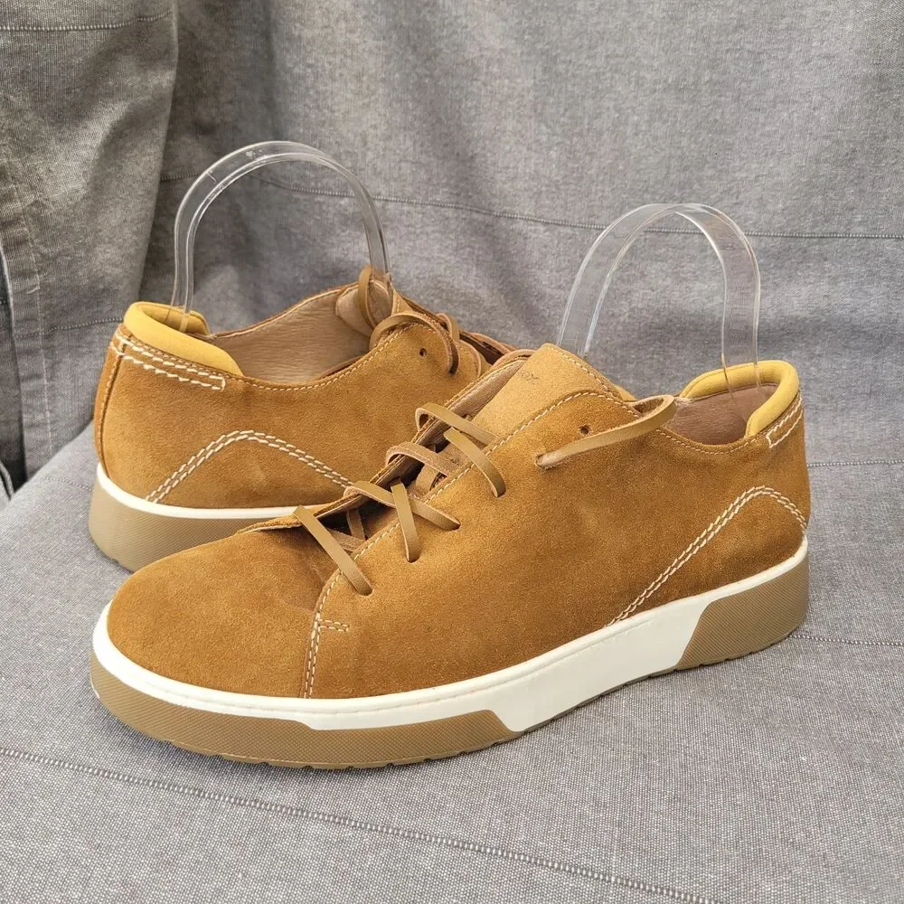 Geox Kapha Suede Sneaker Low Top Dark Yellow Size 41 Or 27cm